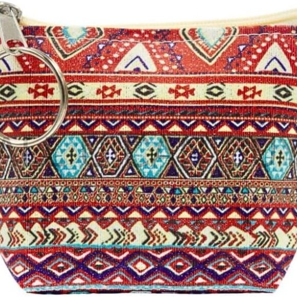 Accessories - Tum Store Boho Coin Purse: Handmade Small Embroidered Change Pouch for Women - C